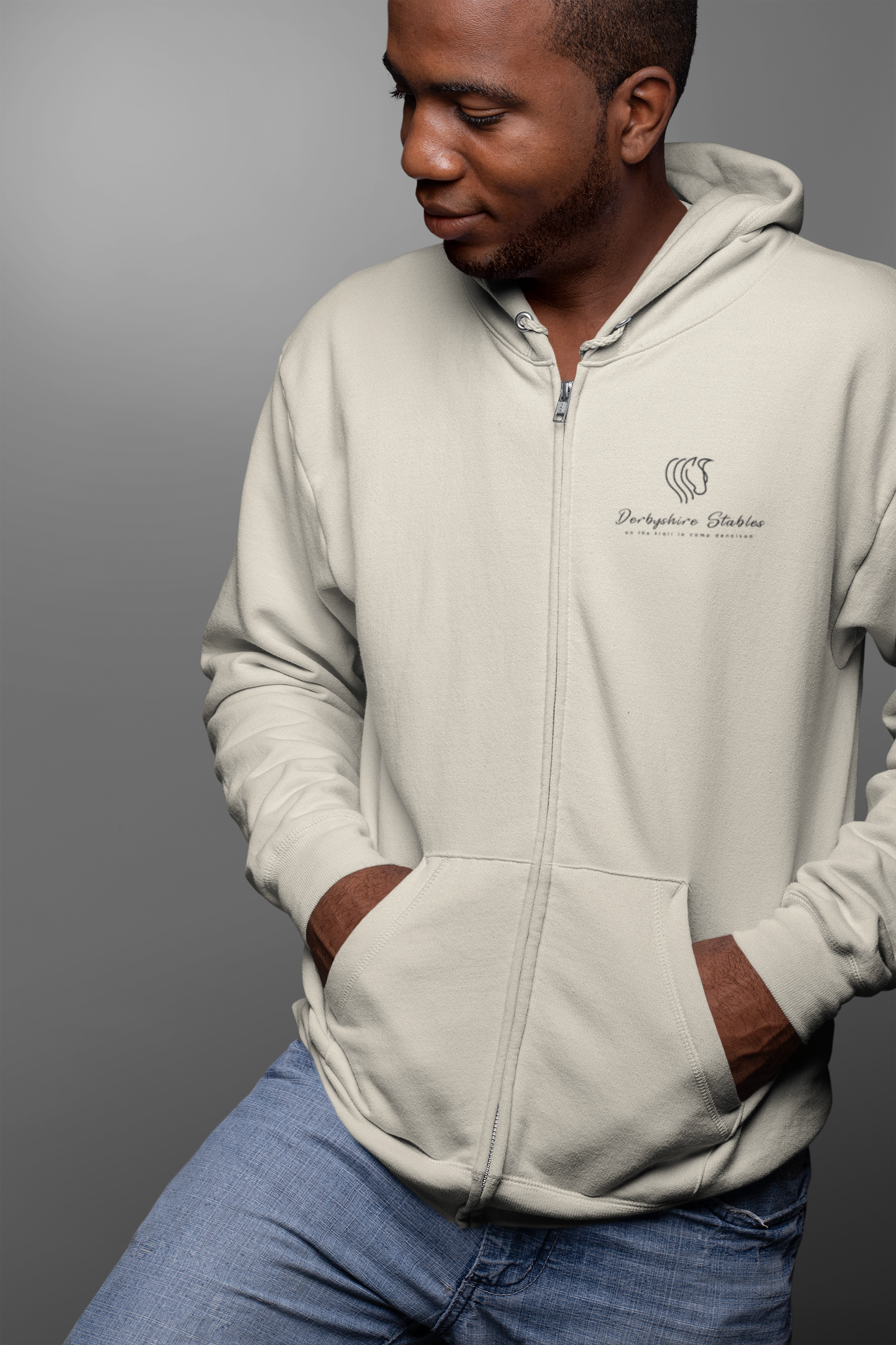 Cream Zip-up Hoodie